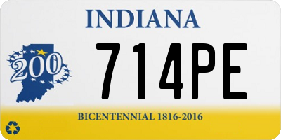 IN license plate 714PE