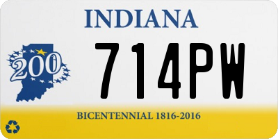 IN license plate 714PW