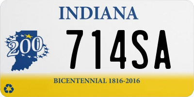 IN license plate 714SA