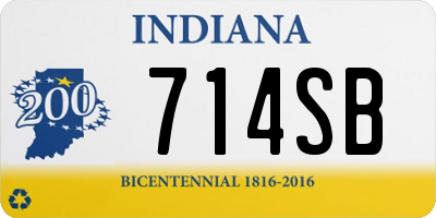 IN license plate 714SB