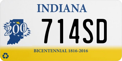 IN license plate 714SD