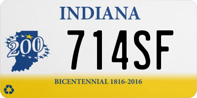 IN license plate 714SF