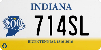 IN license plate 714SL