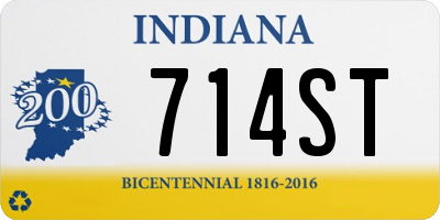 IN license plate 714ST