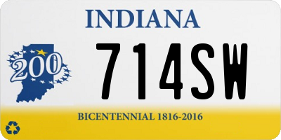 IN license plate 714SW