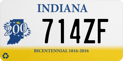 IN license plate 714ZF