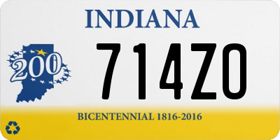 IN license plate 714ZO