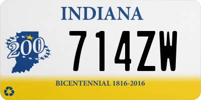 IN license plate 714ZW