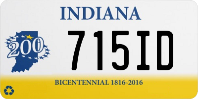 IN license plate 715ID