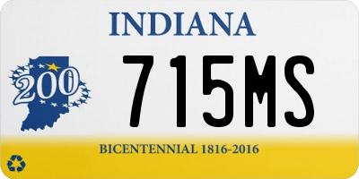 IN license plate 715MS