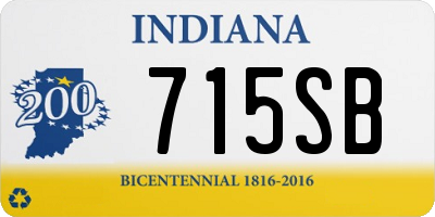 IN license plate 715SB