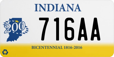 IN license plate 716AA