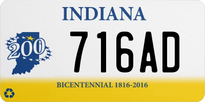 IN license plate 716AD