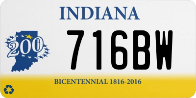 IN license plate 716BW