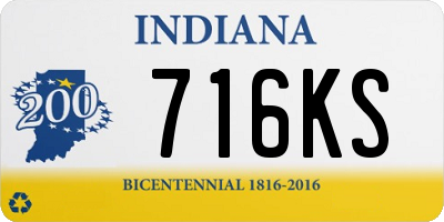 IN license plate 716KS