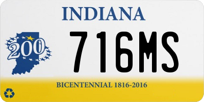 IN license plate 716MS