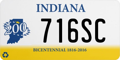 IN license plate 716SC