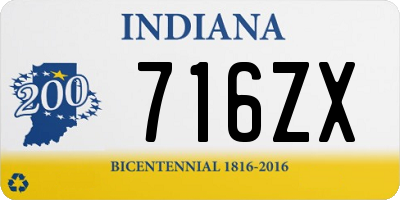 IN license plate 716ZX