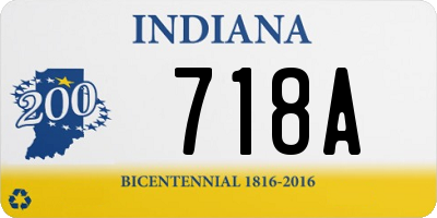 IN license plate 718A