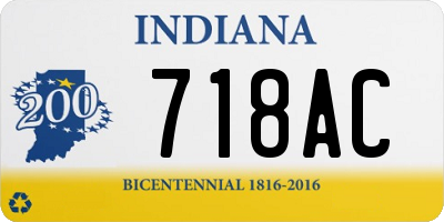 IN license plate 718AC