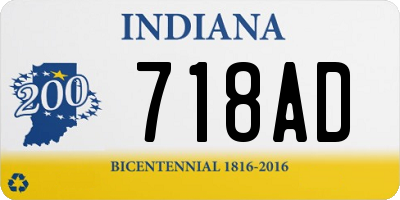 IN license plate 718AD