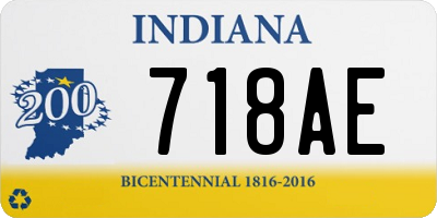 IN license plate 718AE