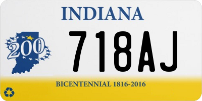 IN license plate 718AJ