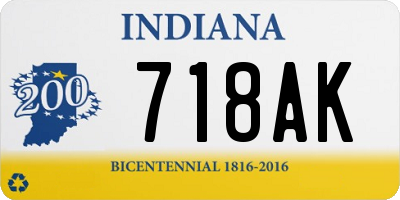 IN license plate 718AK