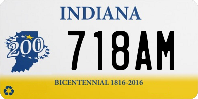 IN license plate 718AM