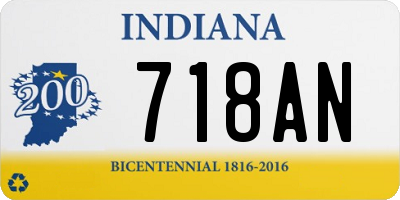 IN license plate 718AN