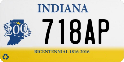 IN license plate 718AP