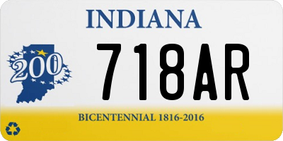 IN license plate 718AR