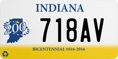 IN license plate 718AV