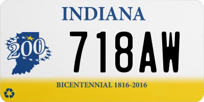 IN license plate 718AW