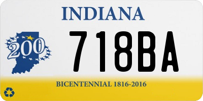 IN license plate 718BA