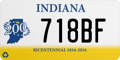 IN license plate 718BF
