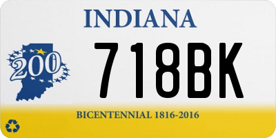 IN license plate 718BK