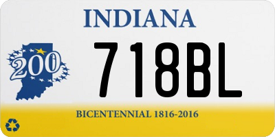 IN license plate 718BL