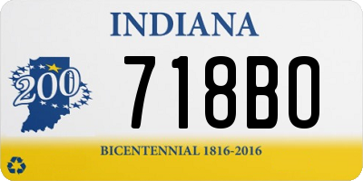 IN license plate 718BO