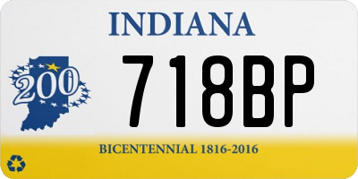 IN license plate 718BP
