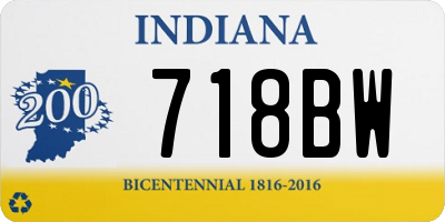 IN license plate 718BW