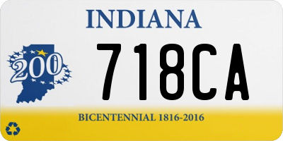 IN license plate 718CA