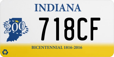 IN license plate 718CF