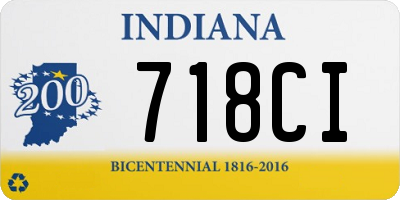 IN license plate 718CI