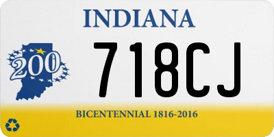 IN license plate 718CJ