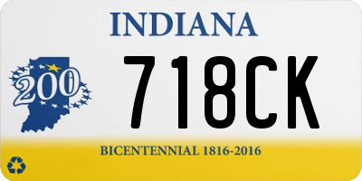 IN license plate 718CK