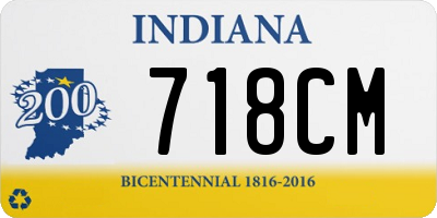 IN license plate 718CM