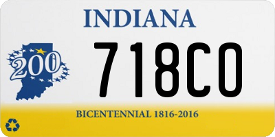 IN license plate 718CO