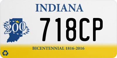 IN license plate 718CP