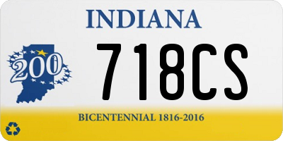 IN license plate 718CS
